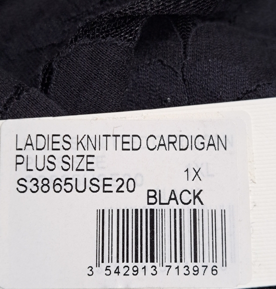 NWT Molly Bracken Black Lace Open Front Cardigan   Size 1X - Picture 7 of 10